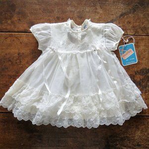 Vintage 1950s Carol Joy Creation Christening Dress & Under Slip